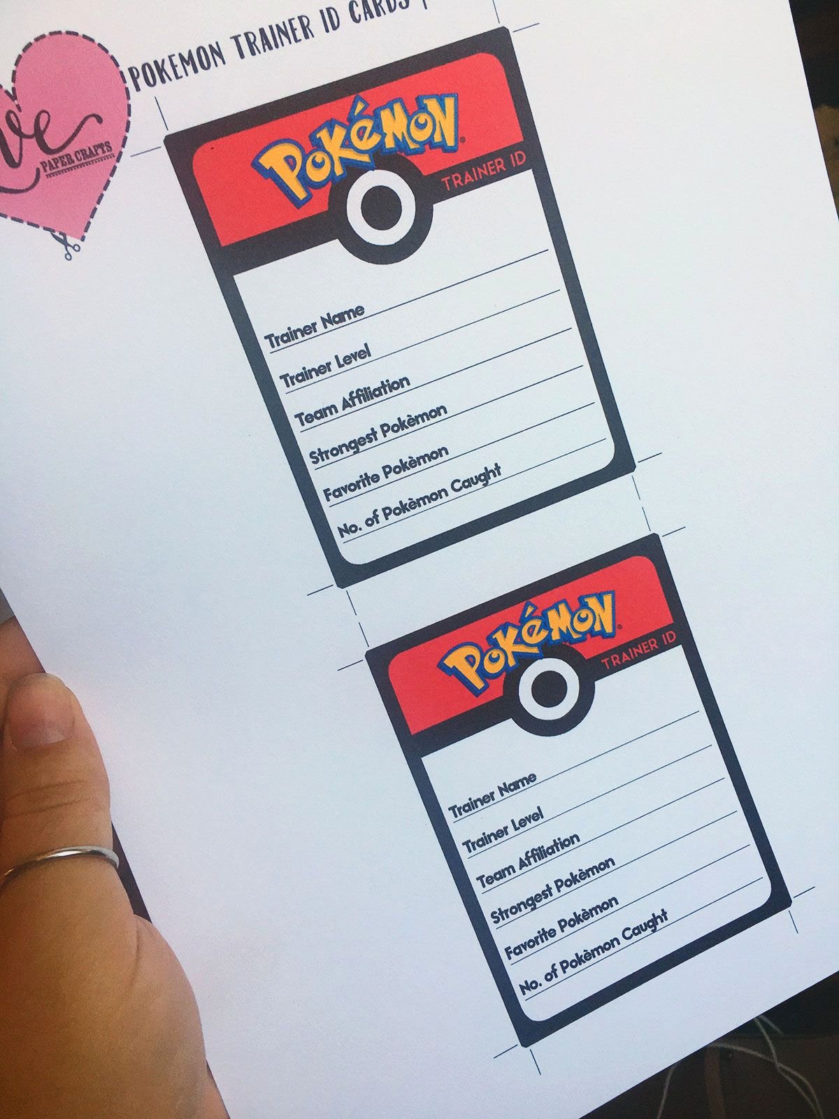 Free Printable Id Cards Unique Printable Pokémon Go Trainer Id Cards