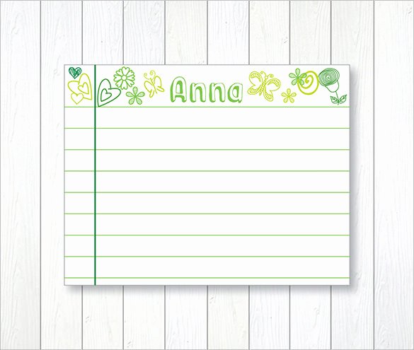Free Printable Index Cards New Index Card Template – 6 Free Printable Word Pdf Psd