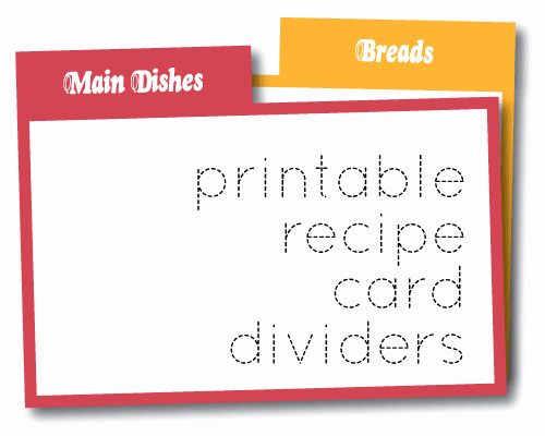 Free Printable Index Cards New Wild Olive Print Recipe Card Dividers