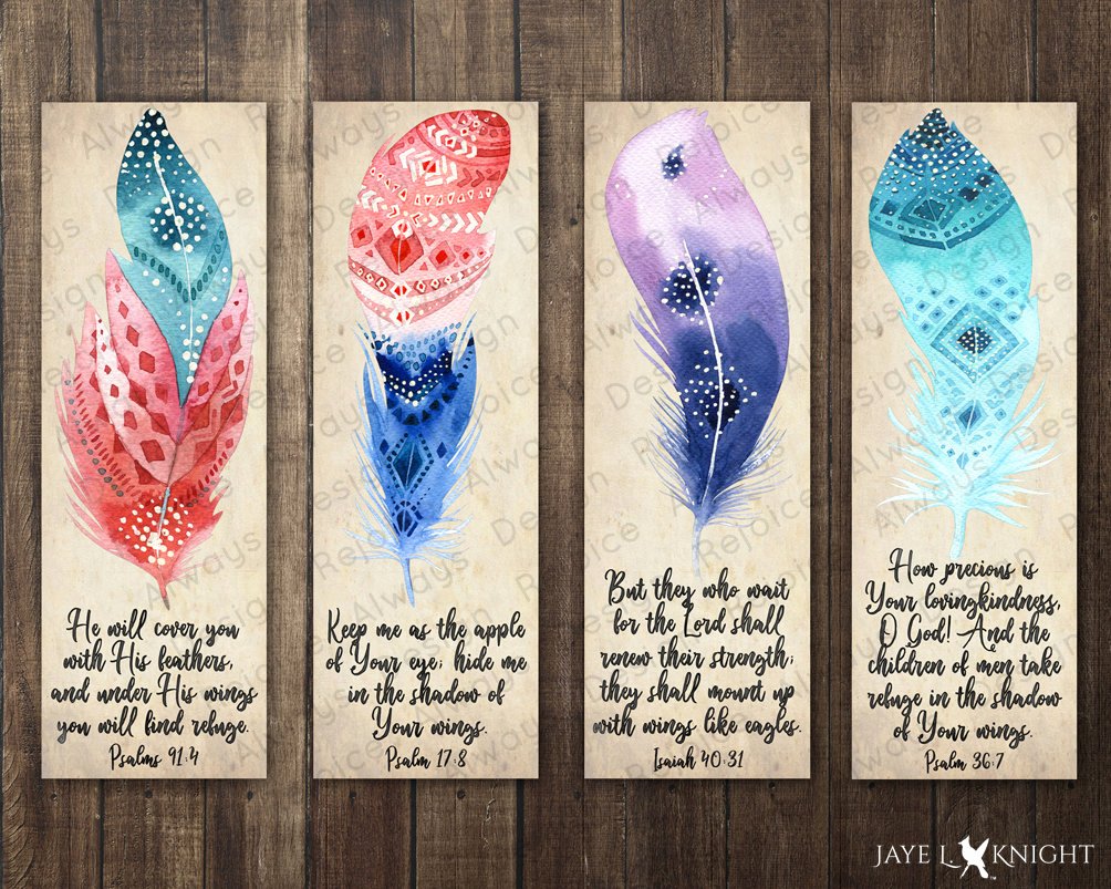 Free Printable Inspirational Bookmarks Fresh Printable Christian Bookmarks Watercolor Feather Bible
