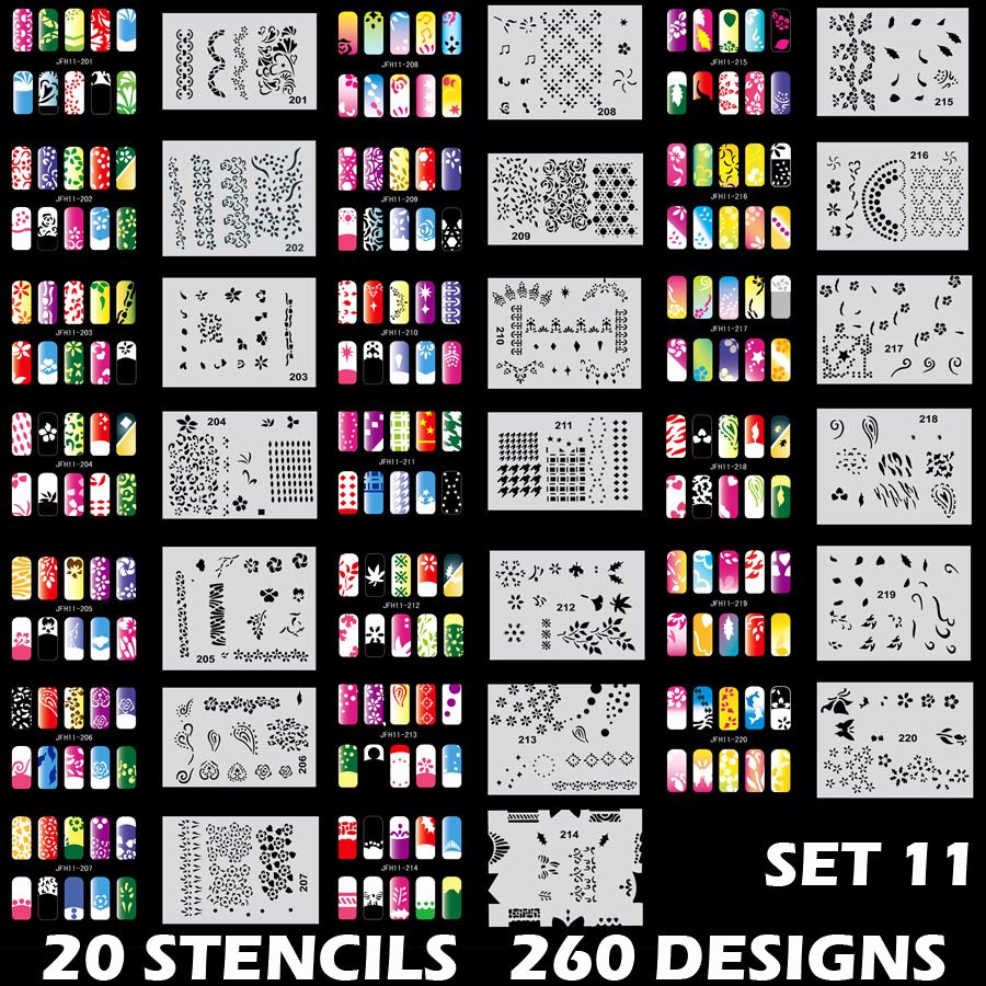 Free Printable Nail Art Stencils Elegant Set 11 260 Airbrush Nail Art Stencil Designs 20 Template