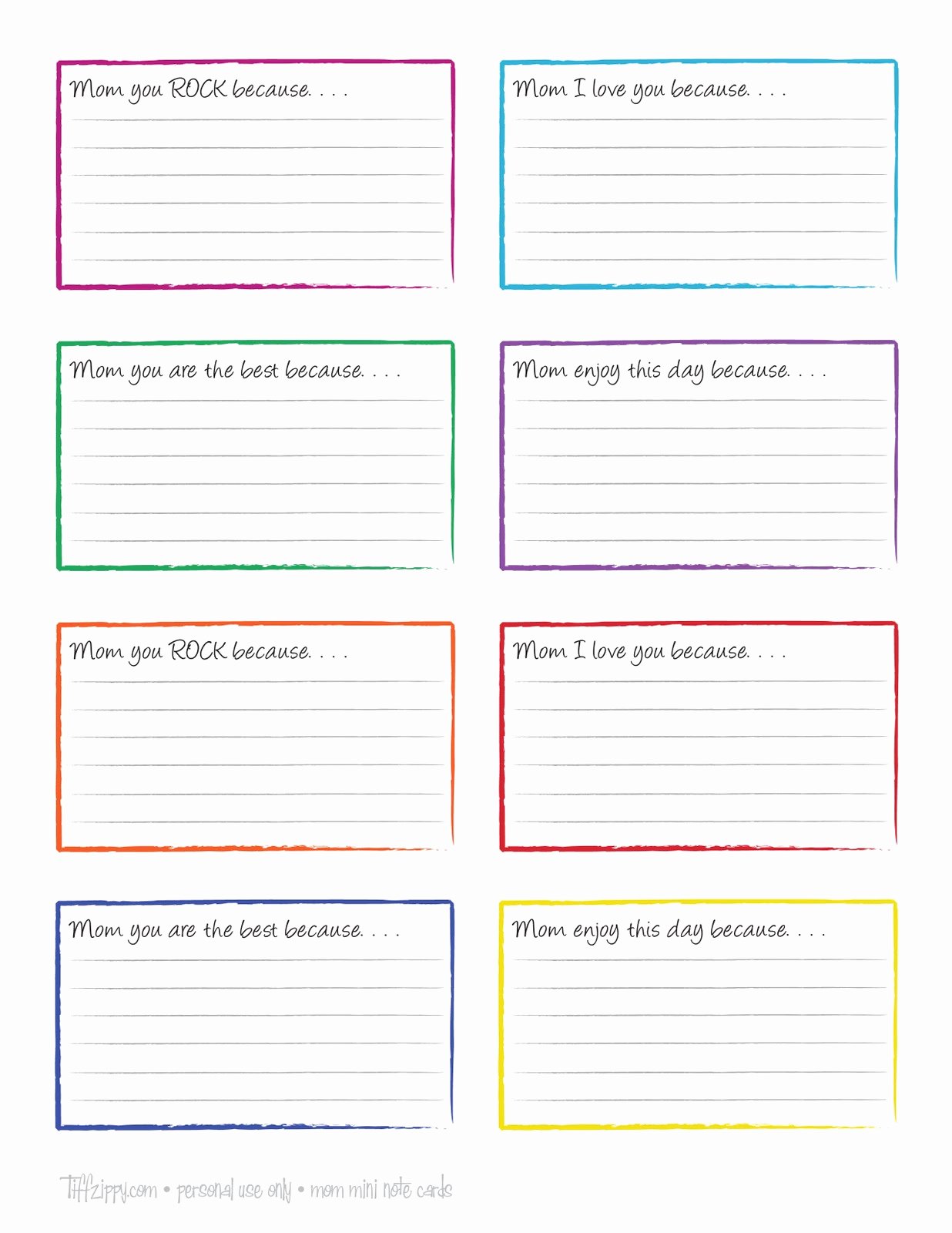 Free Printable Note Cards Template Beautiful Tiffzippy Just Zipping Through Free Printable Mom