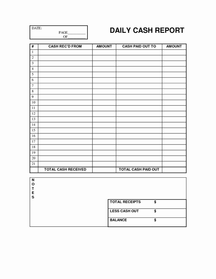 Free Printable Office forms Best Of Cash Log Out