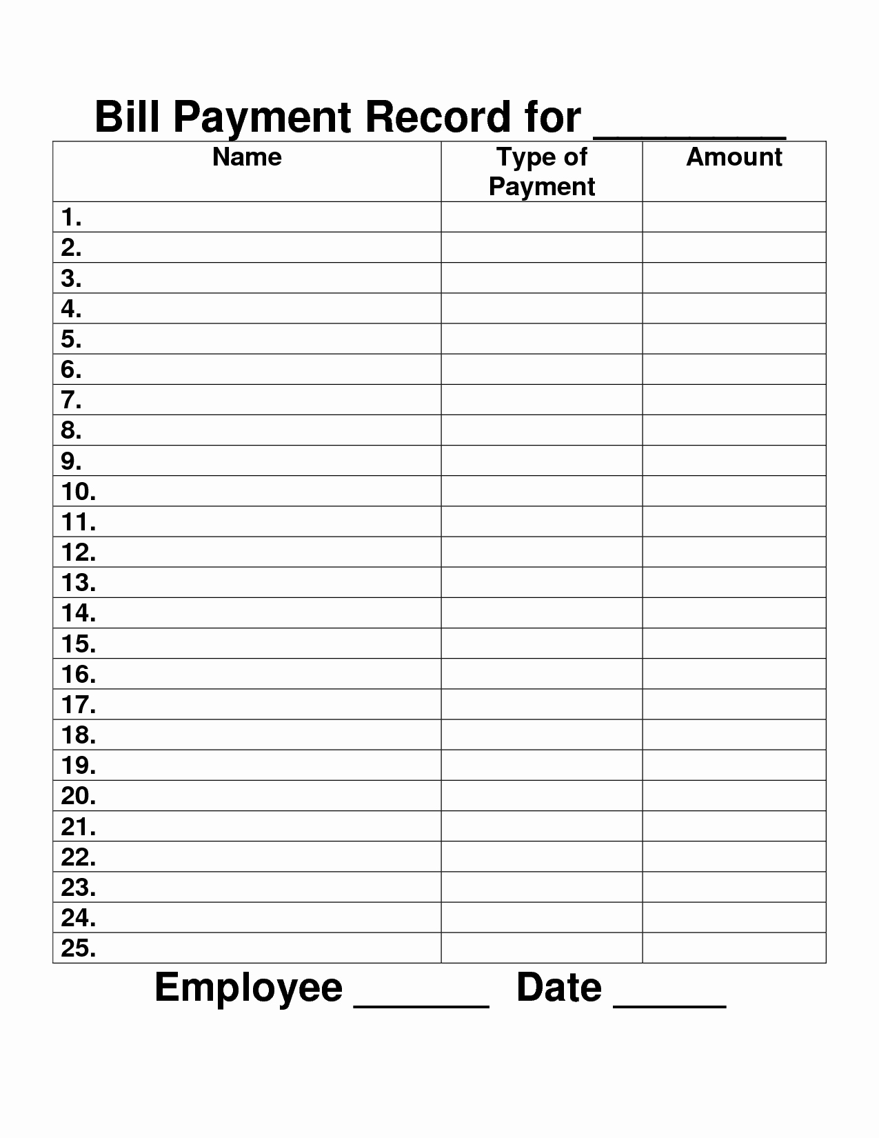Free Printable Payment Log Awesome Payment Record Template