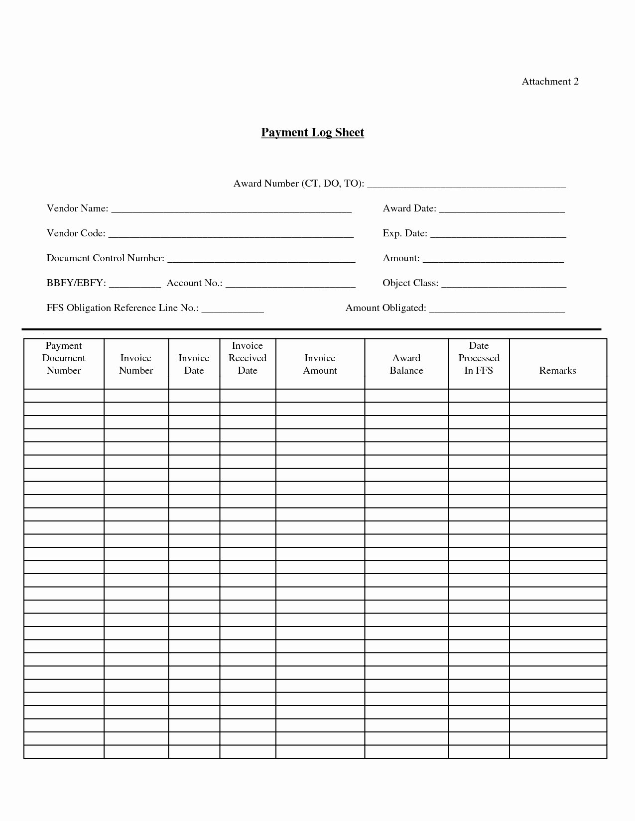 Free Printable Payment Log Beautiful Payment Record Template