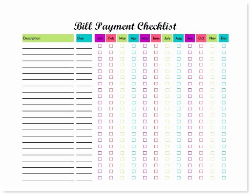 Free Printable Payment Log Unique Bud Binder Bill Payment Checklist