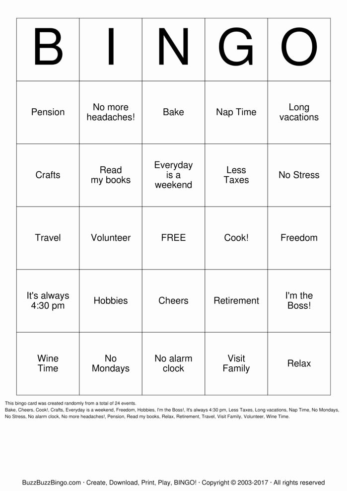 Free Printable Retirement Cards Beautiful Retirement Bingo Cards to Download Print and Customize