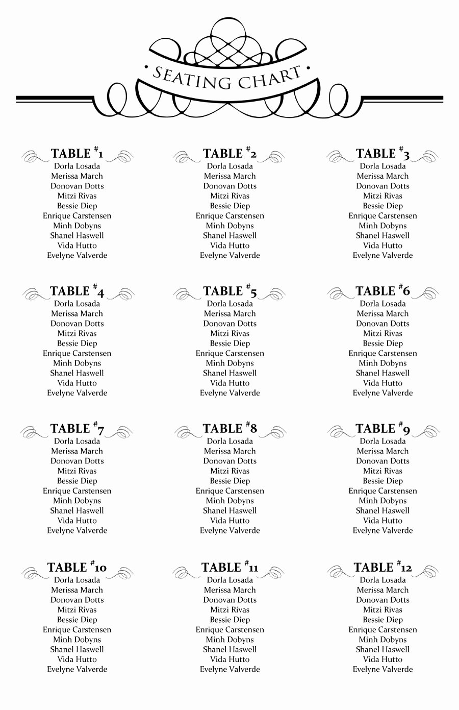 Free Printable Seating Chart Awesome 40 Great Seating Chart Templates Wedding Classroom More