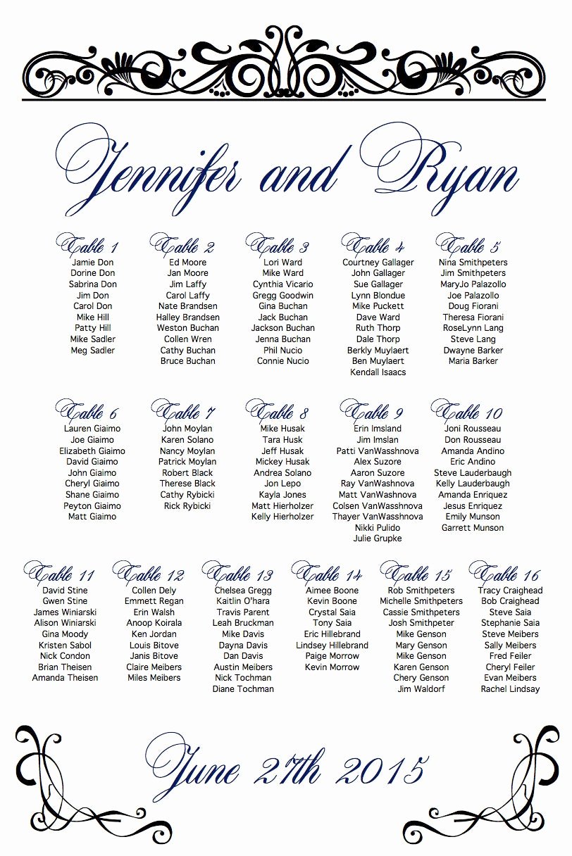 Free Printable Seating Chart Unique Scroll Wedding Seating Chart Printable Custom Seating Chart