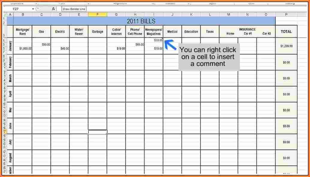 Free Printable Spreadsheet Template Inspirational 11 Bill Tracking Spreadsheet Template