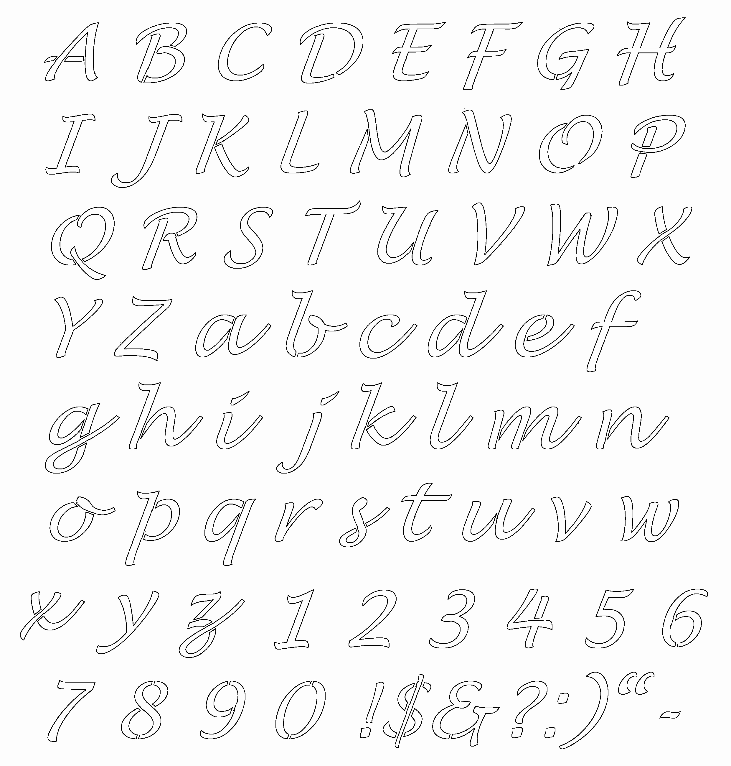 Free Printable Stencil Letters Elegant Free Line Alphabet Templates