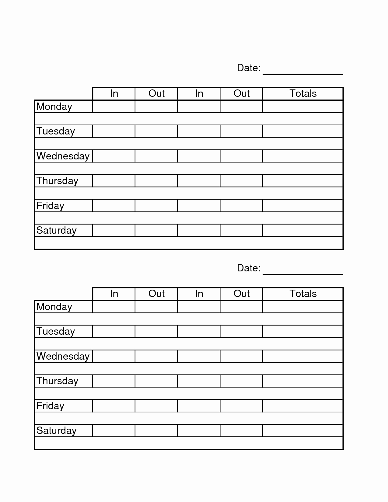 Free Printable Time Cards Inspirational Two Week Time Sheets Employee Time Sheets