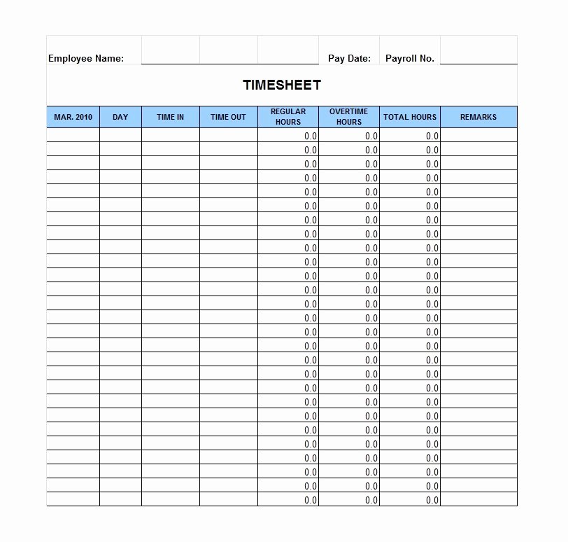 Free Printable Time Cards New 40 Free Timesheet Templates [in Excel] Template Lab
