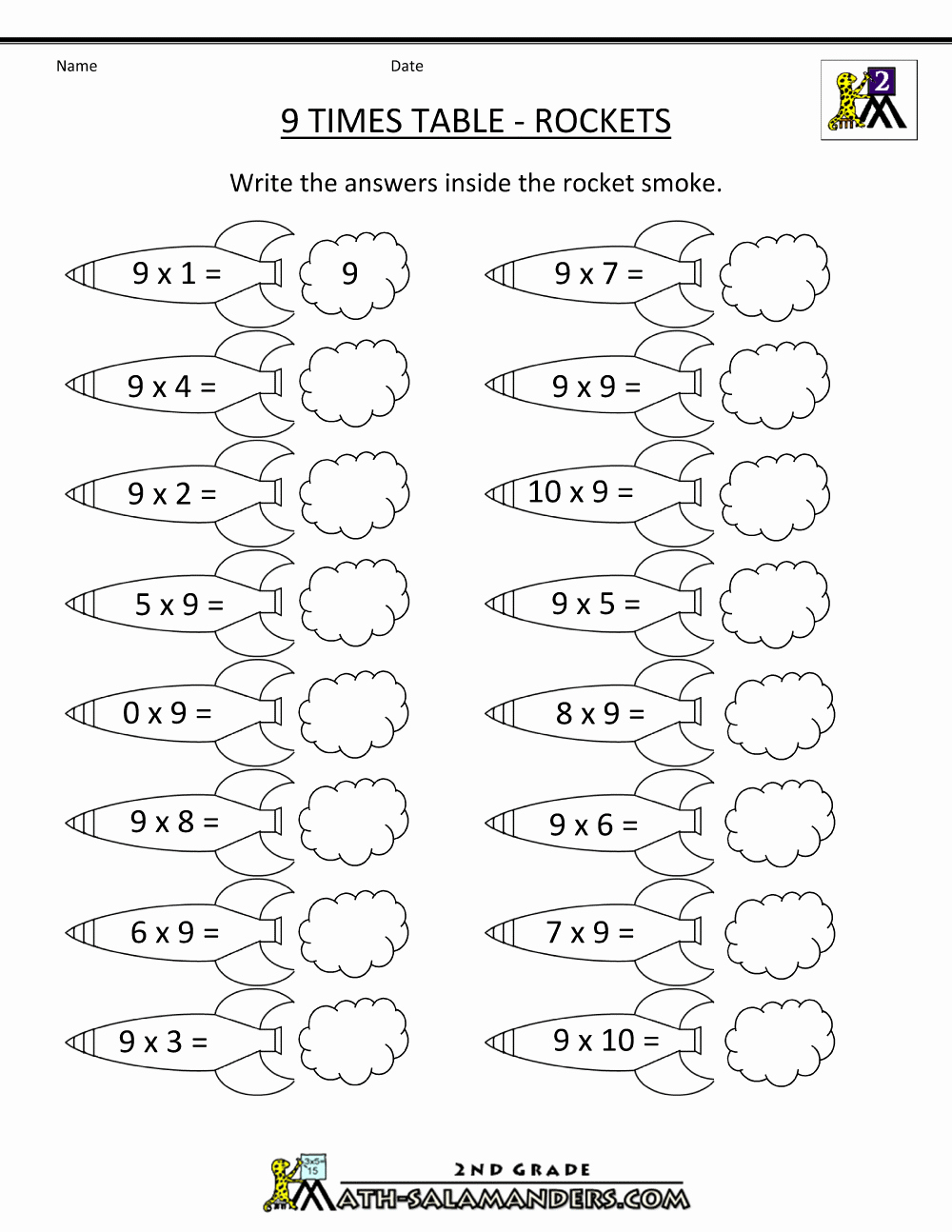 Free Printable Times Tables Worksheets Awesome 9 Times Table