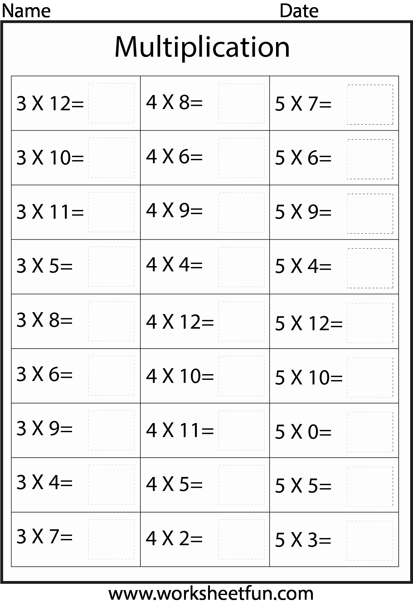 Free Printable Times Tables Worksheets Awesome Multiplication – Mixed Times Tables – Ten Worksheets
