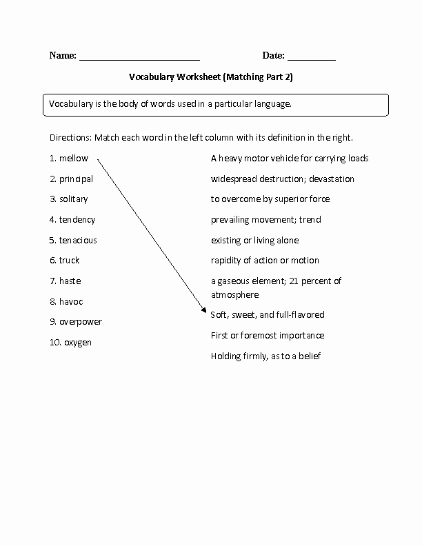 Free Printable Vocabulary Worksheets Lovely 13 Best Of English 9th Grade Vocabulary Worksheets