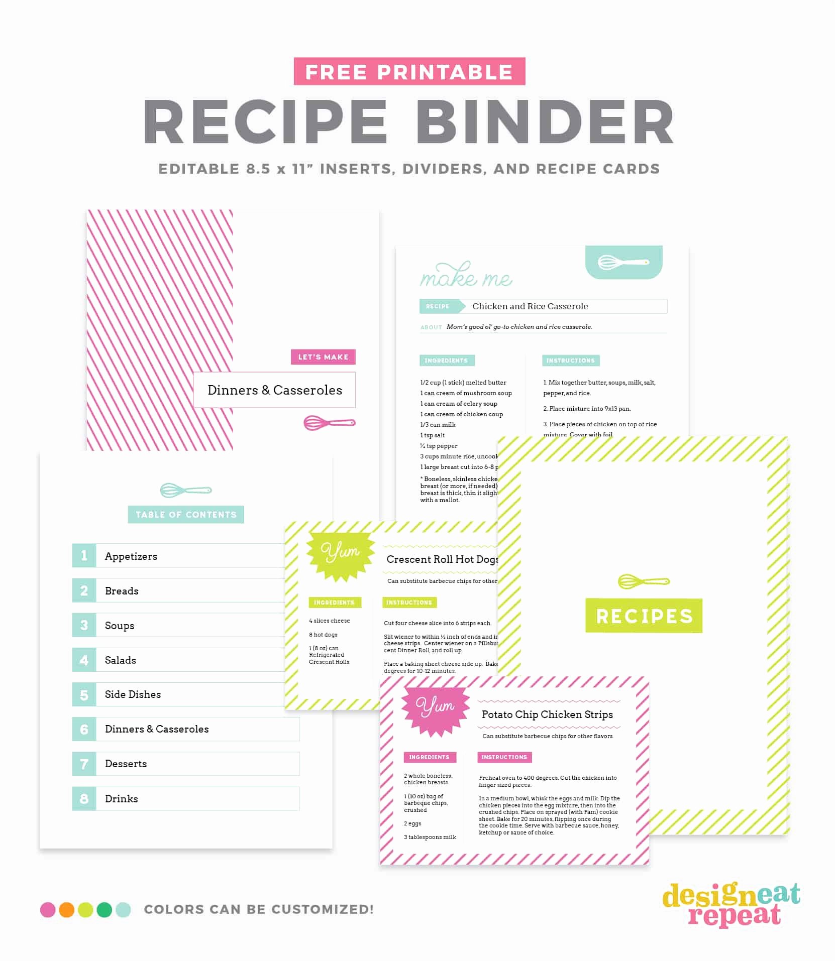 Free Recipe Binder Templates Awesome Diy Recipe Book with Free Printable Recipe Binder Kit
