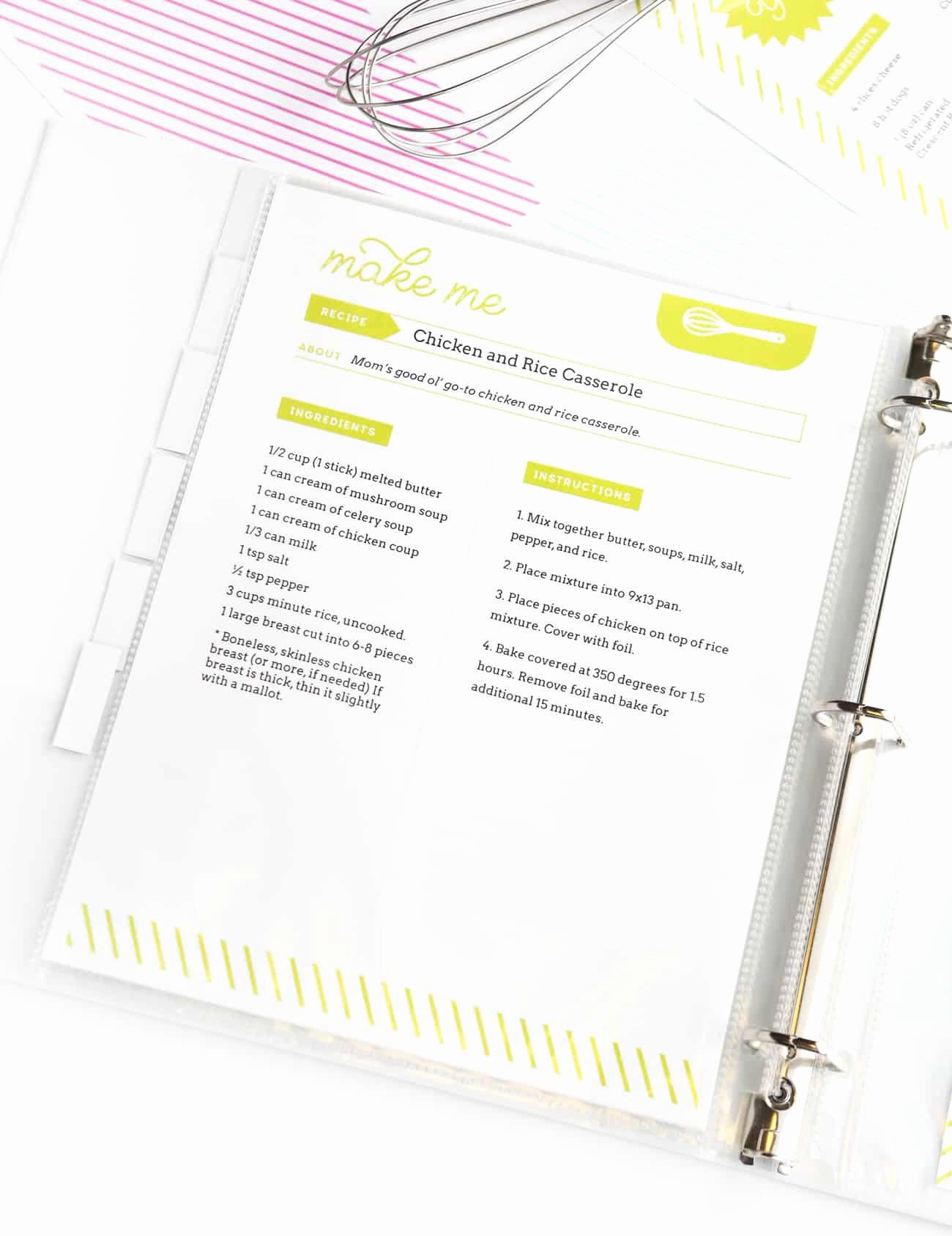 Free Recipe Binder Templates Fresh Diy Recipe Book with Free Printable Recipe Binder Kit