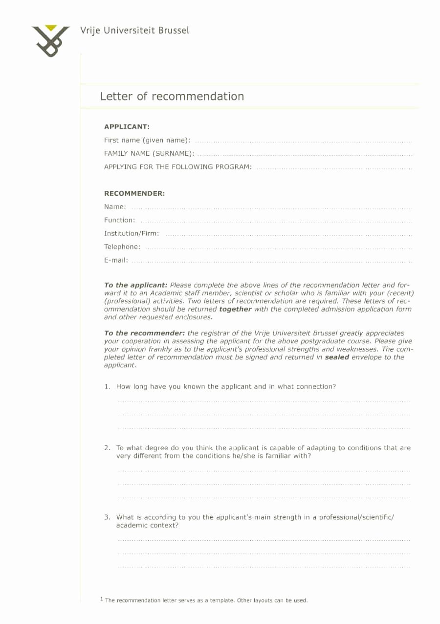 Free Sample Letter Of Recommendation Lovely 43 Free Letter Of Re Mendation Templates &amp; Samples