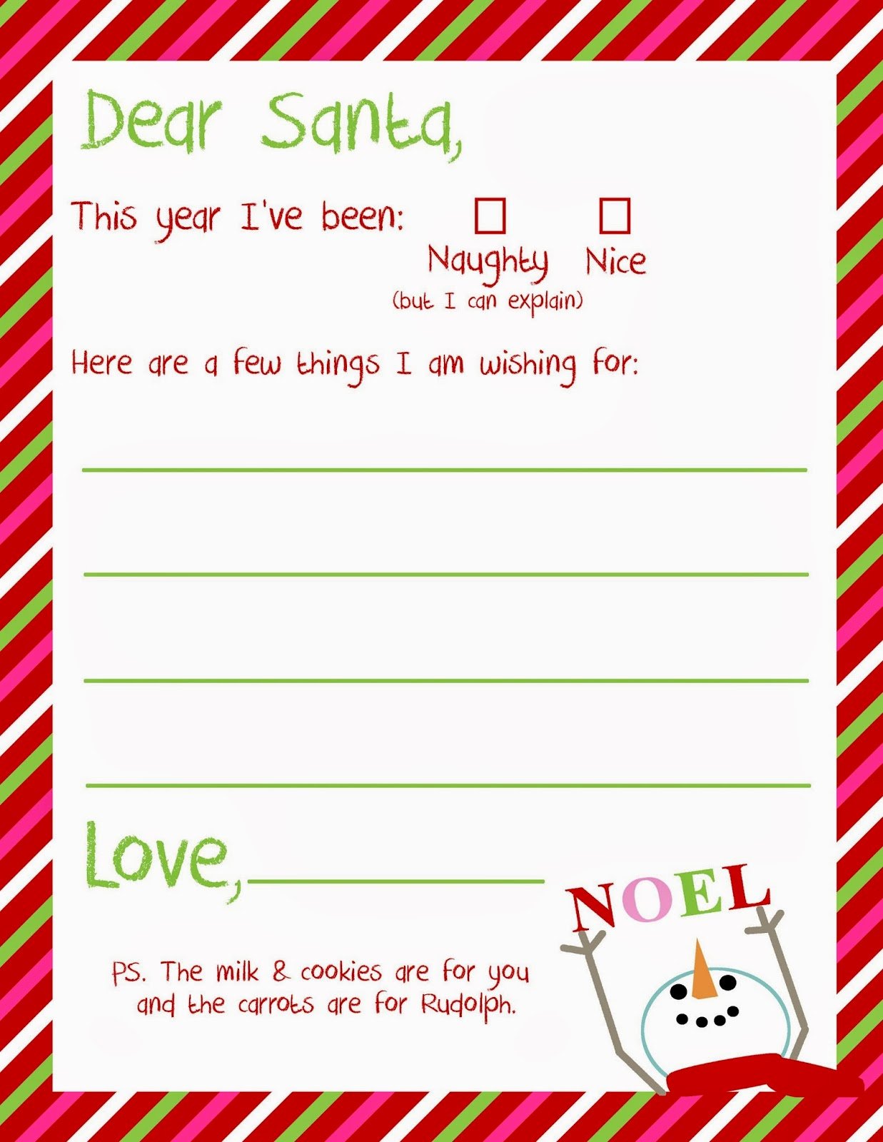 Free Santa Letter Template Fresh Dear Santa Letter Printable