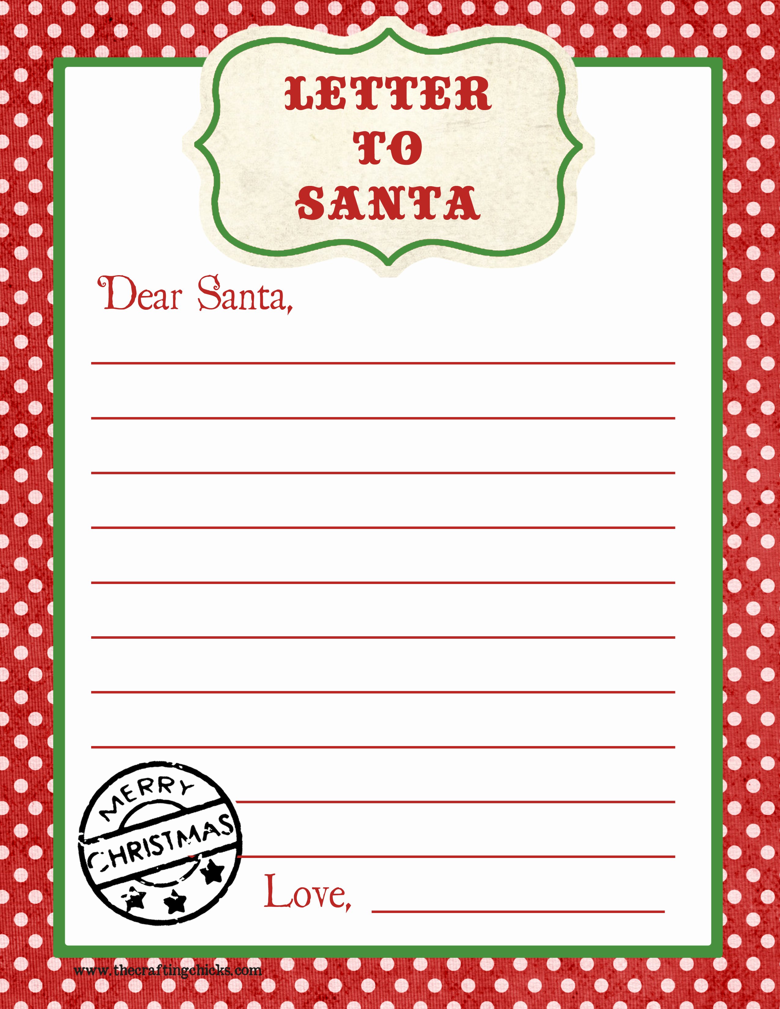 Free Santa Letter Template Fresh Letter to Santa Free Printable Download