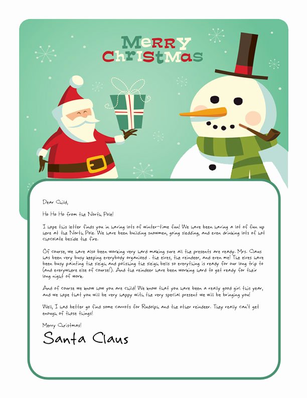 Free Santa Letter Template Lovely Easy Free Letters From Santa
