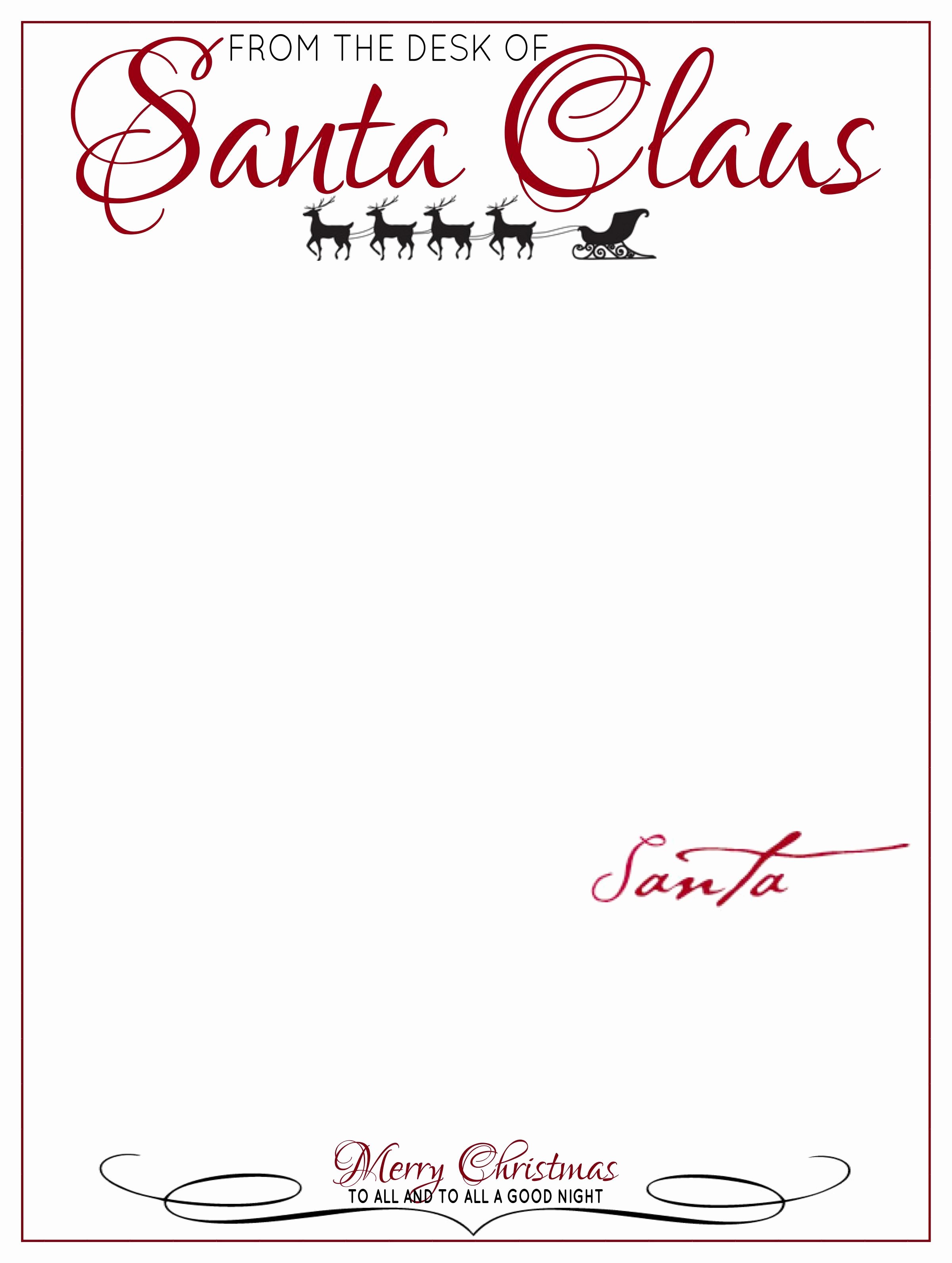 Free Santa Letter Template Unique the Desk Of Letter Head From Santa Claus …