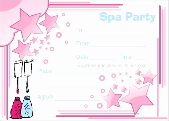 Free Spa Party Invitations Lovely Spa Party Invitations