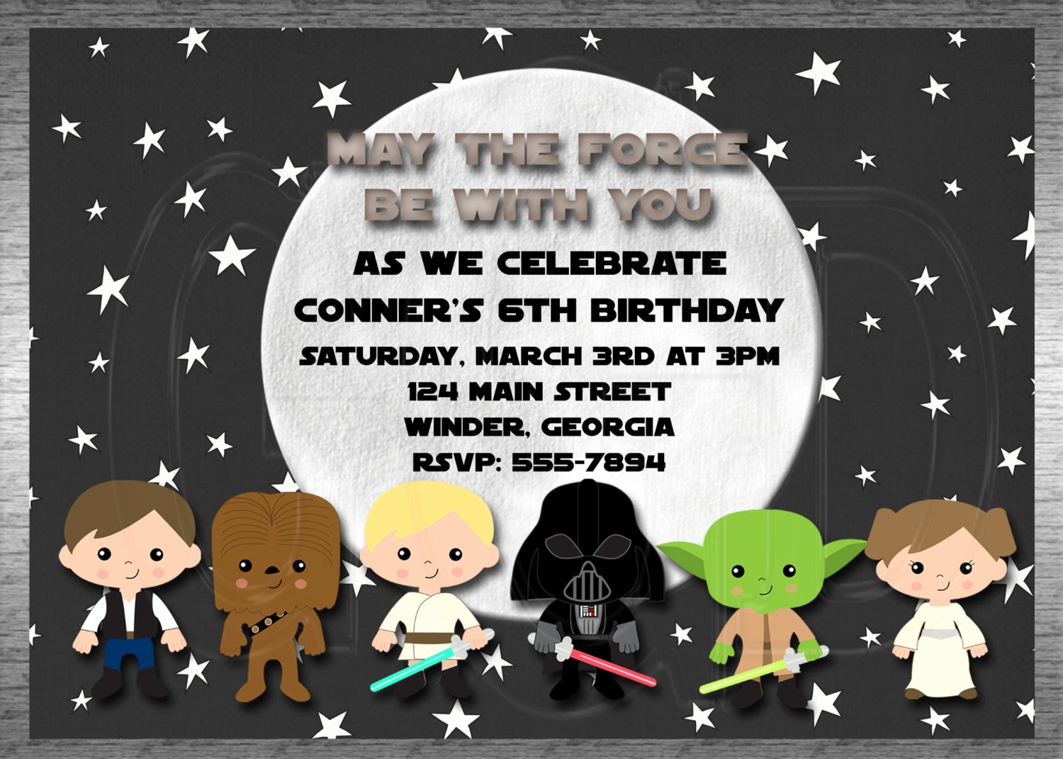 Free Star Wars Invitations Inspirational Galaxy Star Wars Invitation Inspired Boy or by