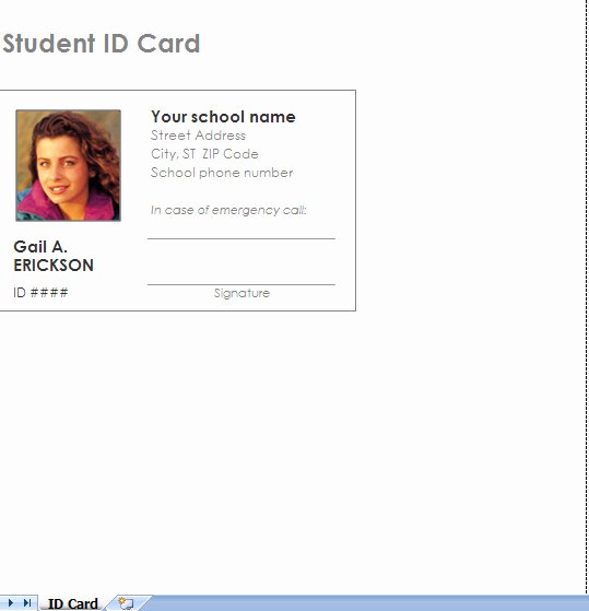 Free Student Id Template Beautiful Student Id Card Template
