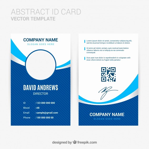Free Student Id Template Elegant Abstract Id Card Template with Flat Design Vector