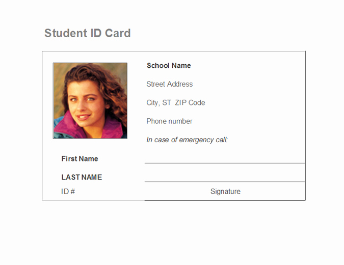 Free Student Id Template Fresh Student Identification Card