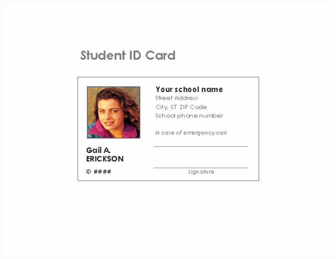 Free Student Id Template Inspirational Student Identification Card