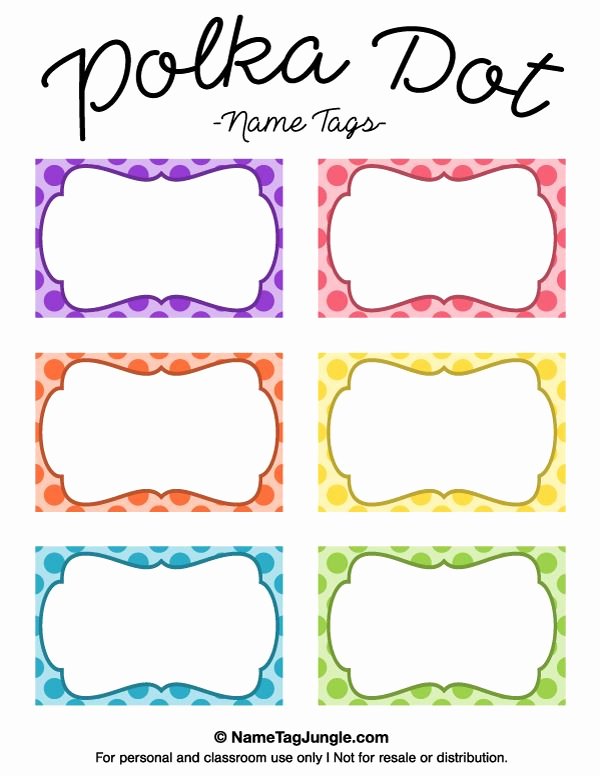 Free Template for Name Tags Elegant Free Printable Polka Dot Name Tags the Template Can Also