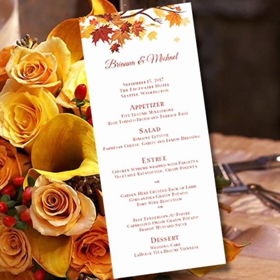 Free Thanksgiving Templates for Word Inspirational Printable Wedding Menu Template Fall or by Weddingtemplates