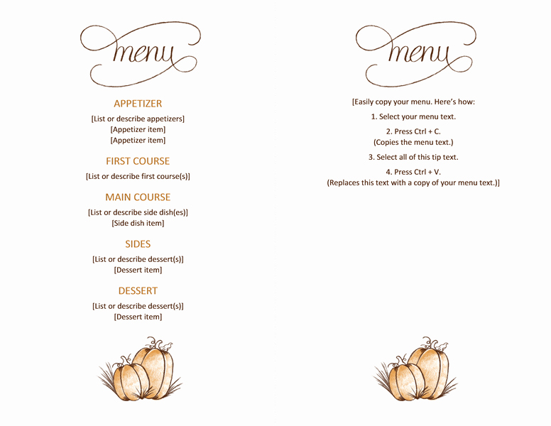 Free Thanksgiving Templates for Word Lovely Free Able Printable Thanksgiving Menu