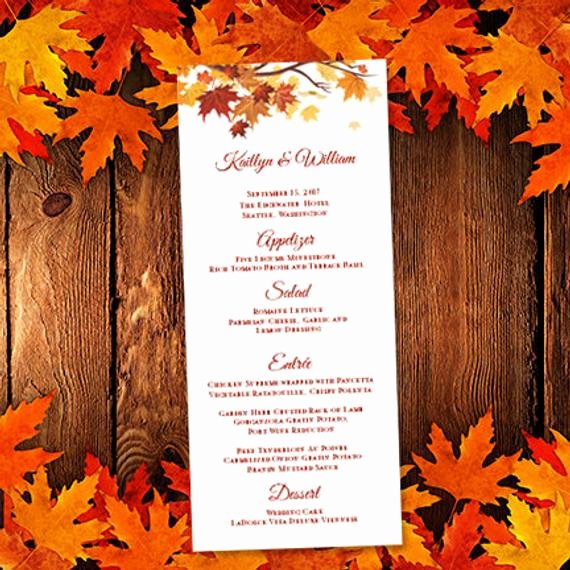 Free Thanksgiving Templates for Word New Printable Wedding Menu Template Fall or by Weddingtemplates
