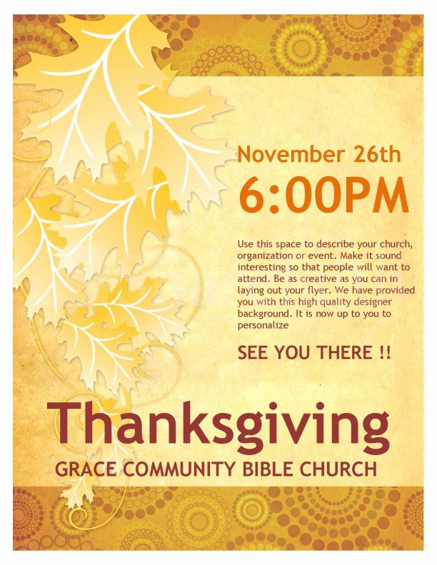 Free Thanksgiving Templates for Word Unique Thanksgiving Church Flyer