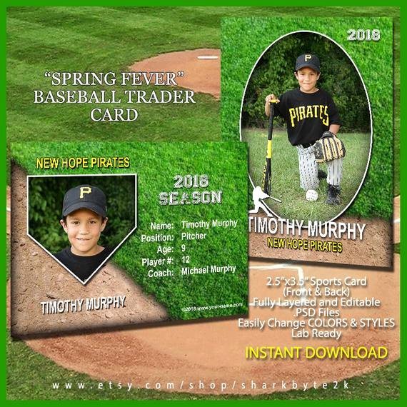 Free Trading Card Template Photoshop Lovely Baseball Sports Trader Card Template for Shop Spring