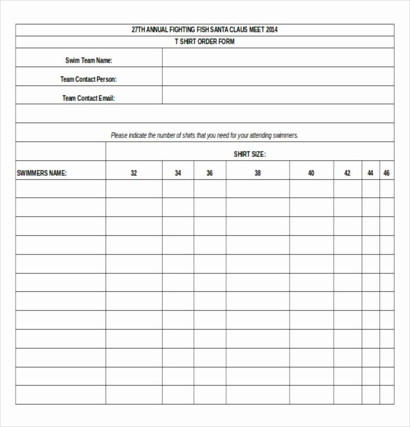 Free Tshirt order form Awesome 29 order form Templates Pdf Doc Excel