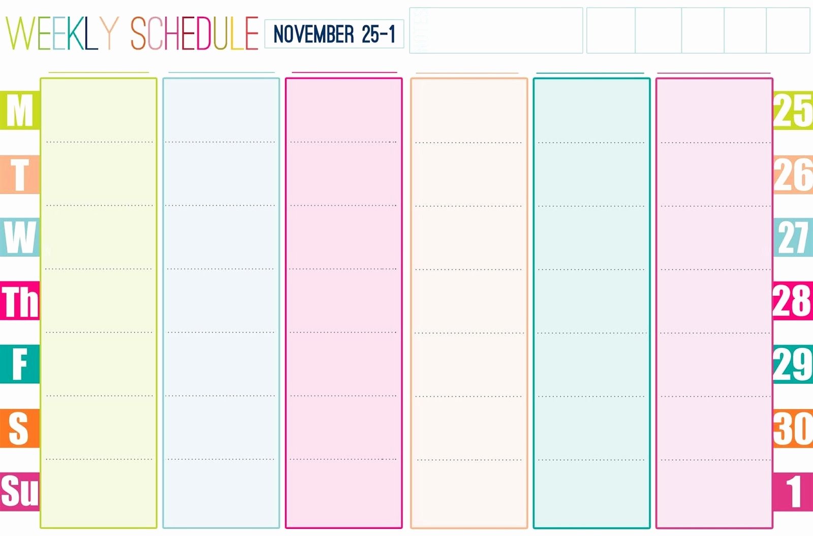 Free Weekly Printable Calendar Elegant Gallery for Free Printable Weekly Calendar Cute