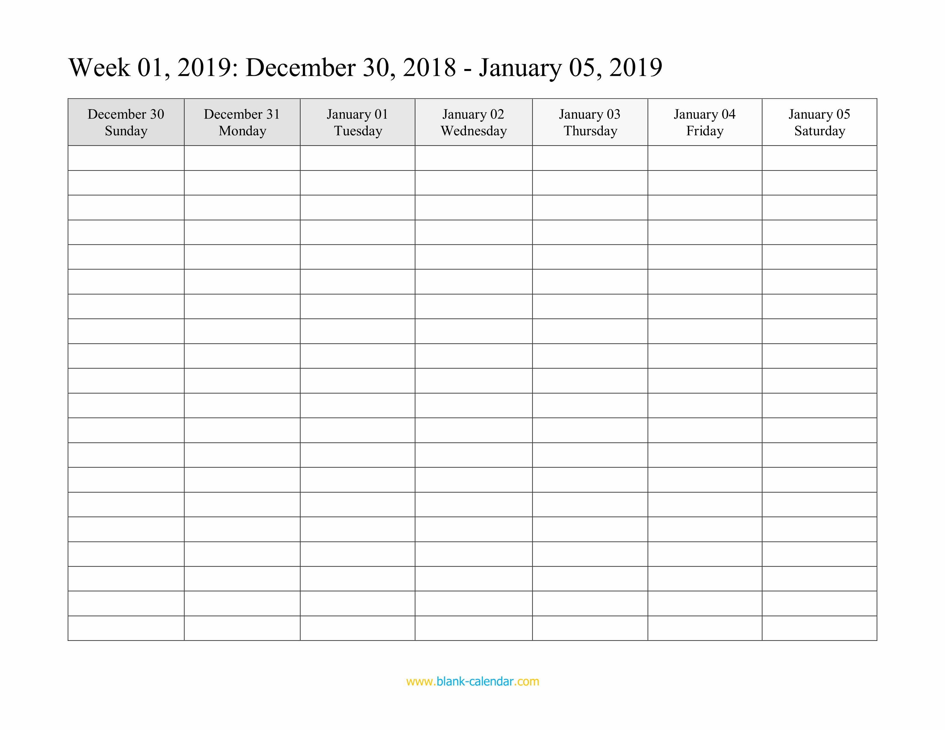 Free Weekly Printable Calendar Elegant Weekly Calendar 2019 Word Excel Pdf