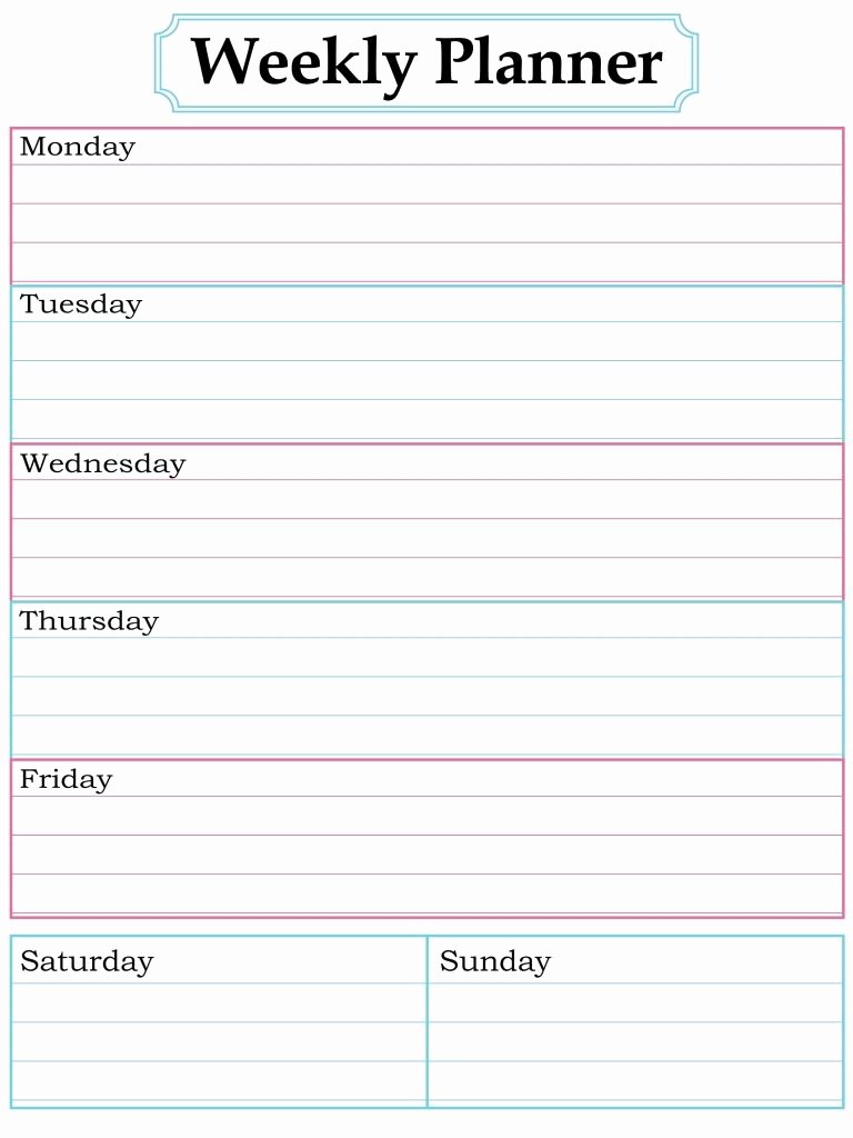 Free Weekly Printable Calendar Lovely 1000 About Printable Weekly Calendars Pinterest