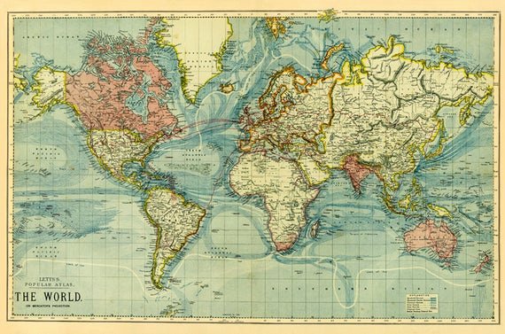 Free World Map Poster Beautiful Antique Digital World Map Poster Printable World Map