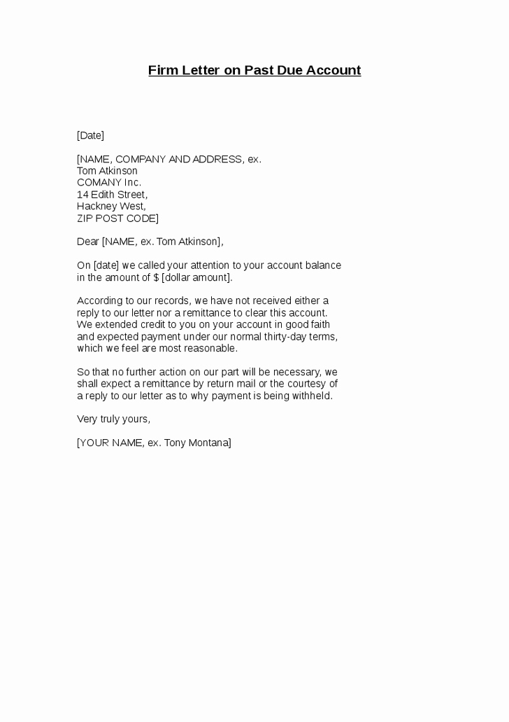 Friendly Collection Letter Sample Lovely Best S Of Over Due Account Letter Past Due Account