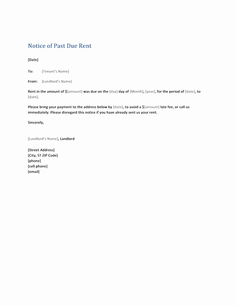Friendly Rent Increase Letter New Best S Of Past Due Notice Template Past Due Notice