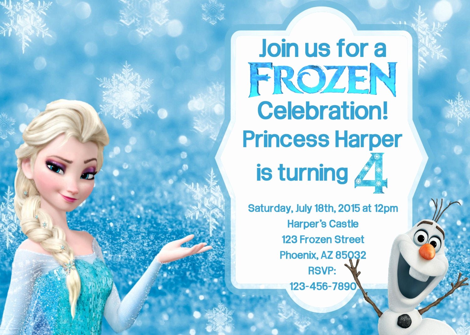 Frozen Birthday Card Printable Lovely Frozen Birthday Invitation Frozen Birthday by