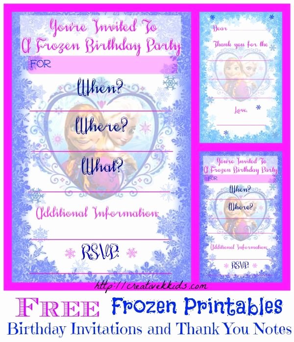 Frozen Birthday Card Printable New Free Frozen Birthday Party Invitation and Thank You