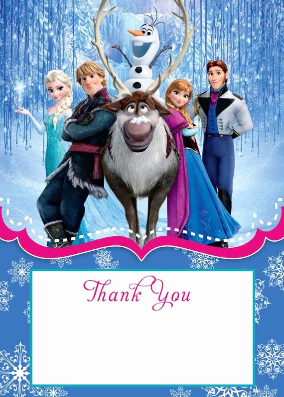 Frozen Birthday Card Printables Unique Frozen Thank You Card 5x7 Instant Download