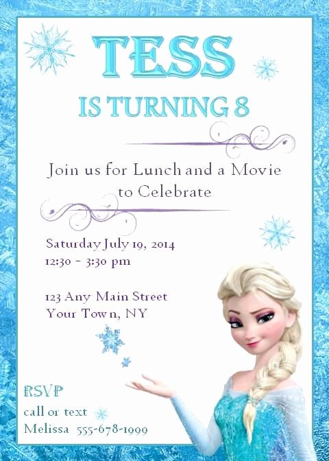 Frozen Birthday Invitation Wording Inspirational Elsa Frozen Birthday Invitation Personalize by